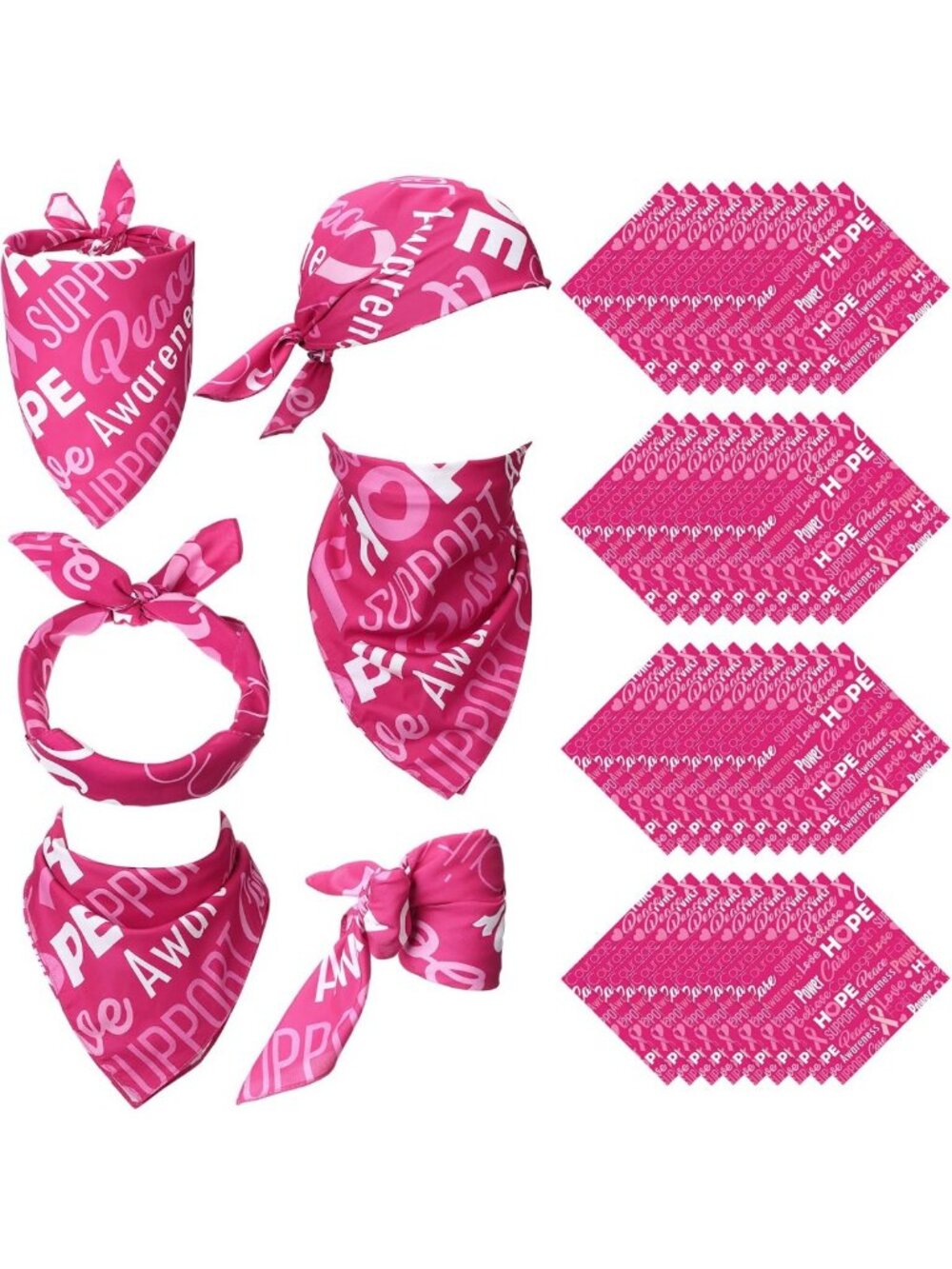 Bulk Pink Bandanas for Breast Cancer Awareness - Stylish & Supportive